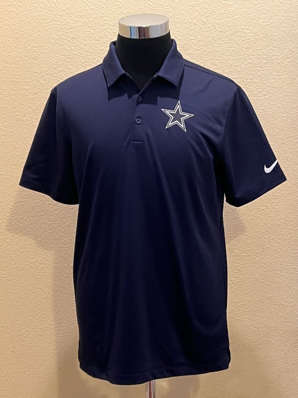 Nike Dallas Cowboys NFL Polo Shirt Men's M Navy Blue Dri-FIT Short Sleeve